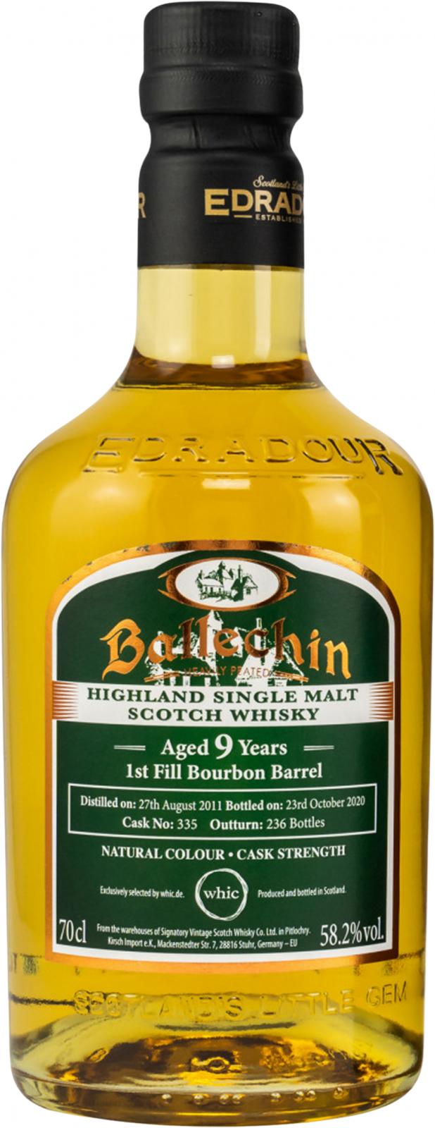 Ballechin 2011 1st Fill Bourbon Barrel #335 Whic.de 58.2% 700ml