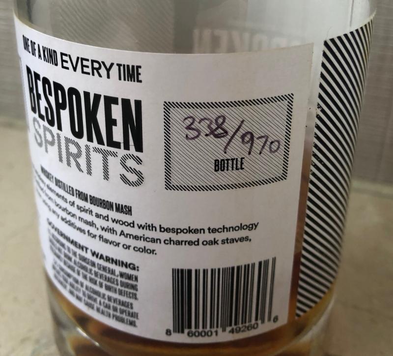 Bespoken Spirits Whiskey distilled from Bourbon Mash
