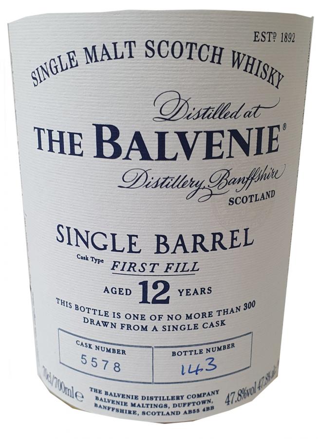 Balvenie 12yo Single Barrel Ex Bourbon 5578 47.8% 700ml
