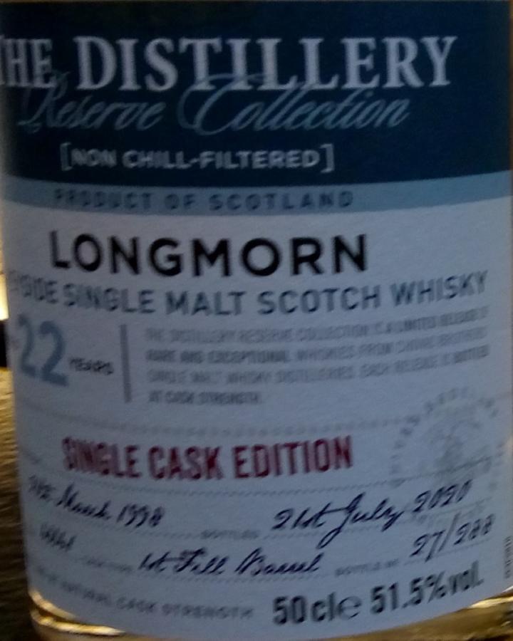 Longmorn 1998 Single Cask Edition 1st fill barrel 46641 51.5% 500ml
