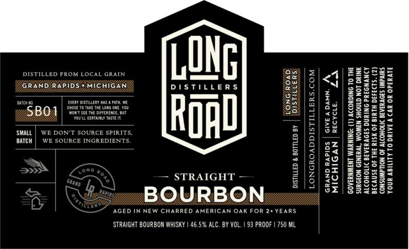 Long Road Distillers 2yo Straight Bourbon American Oak 46.5% 750ml