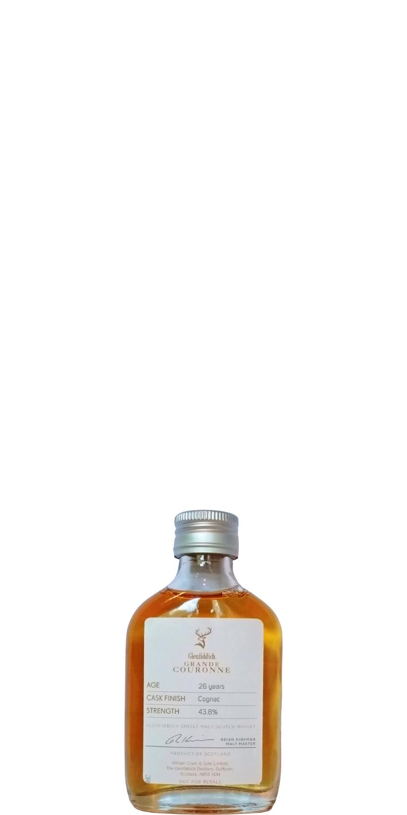 Glenfiddich 26Yr Grande Couronne Cognac Cask Finish Single Malt Scotch  Whisky