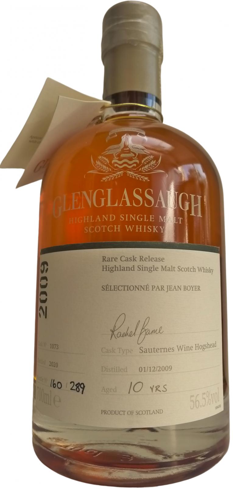 Glenglassaugh 2009 Sauternes Wine Hogshead #1073 Selectionne Par Jean Boyer 56.5% 700ml