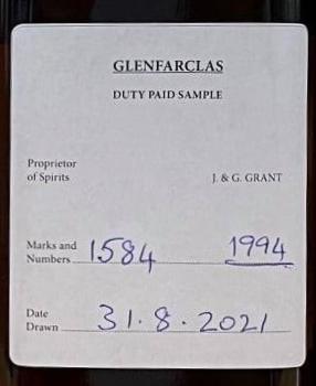 Glenfarclas 1994 Refill Sherry Butt #1584 55% 500ml
