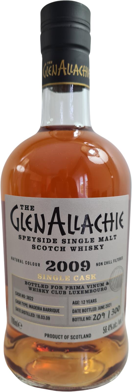 Glenallachie 2009 Madeira Barrique #3822 Prima Vinum & Whisky Club Luxembourg 56.4% 700ml