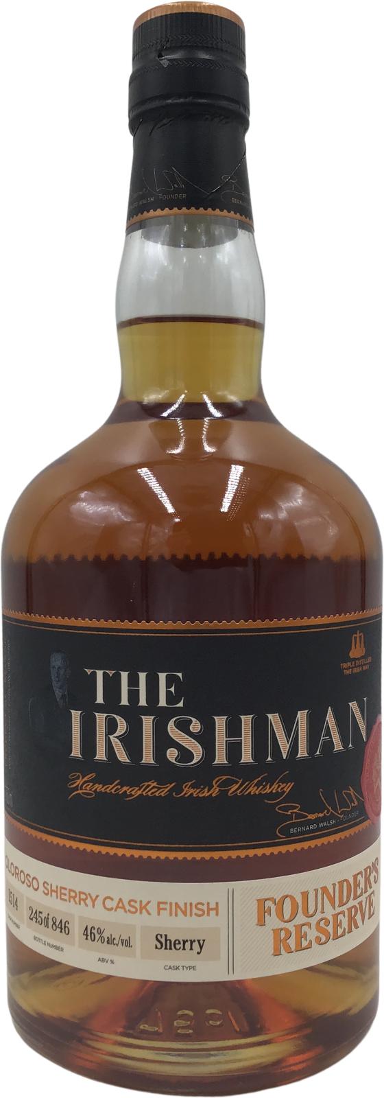 The Irishman Founder's Reserve Oloroso Sherry Cask Finish ex-Bourbon + Oloroso Sherry Finish 46% 750ml