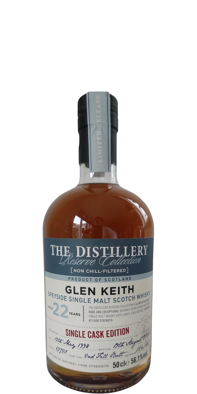 Glen Keith 1998 The Distillery Reserve Collection 2nd fill butt 56.1% 500ml