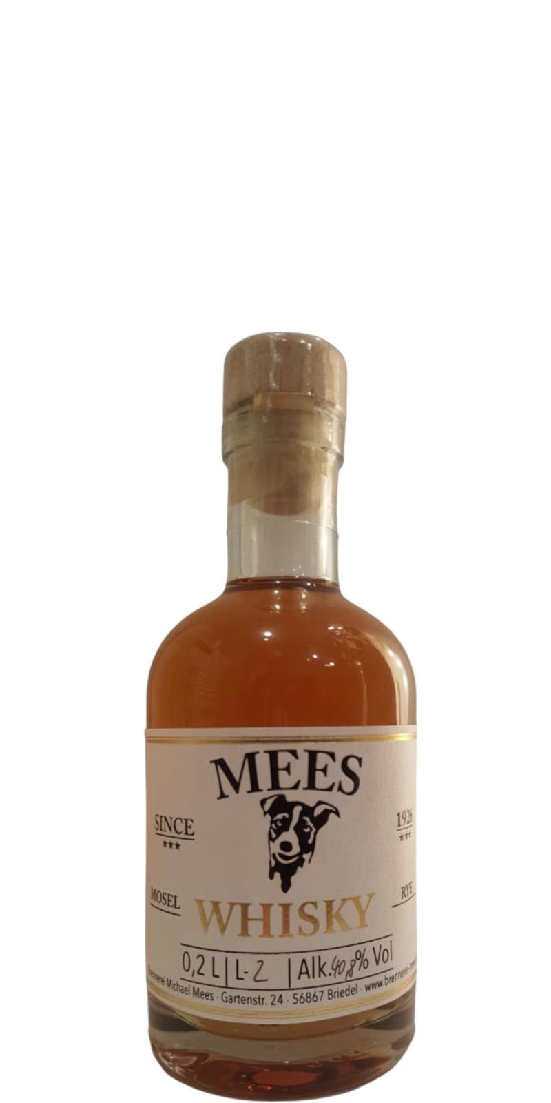 Mees 2018 Mosel Rye Whisky 100L ex-Red Wine 40.8% 200ml