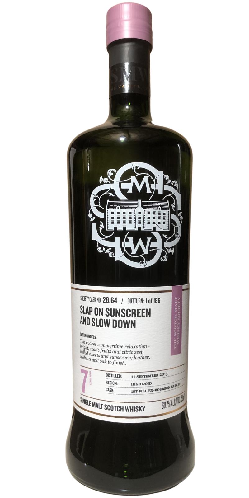 Tullibardine 2013 SMWS 28.64 Slap on sunscreen and slow down 1st Fill Ex-Bourbon Barrel 60.7% 750ml