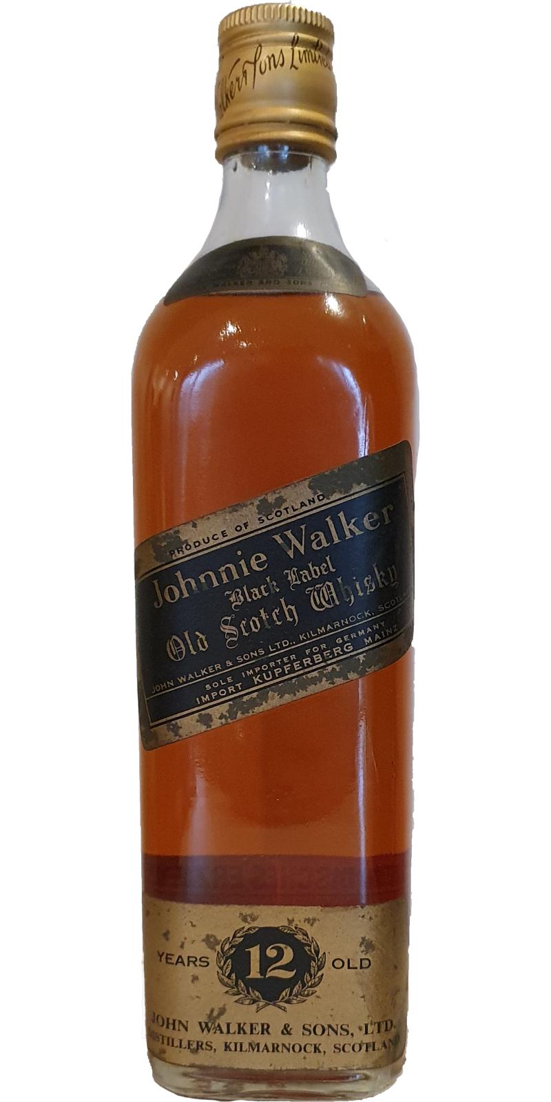Johnnie Walker Black Label Import Kupferberg Mainz 43% 700ml