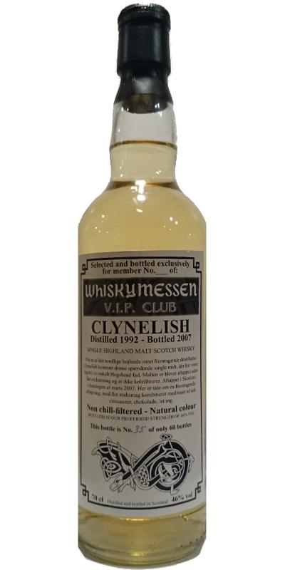 Clynelish 1992 SV Whiskymessen V.I.P. Club Bourbon Hogshead 46% 700ml