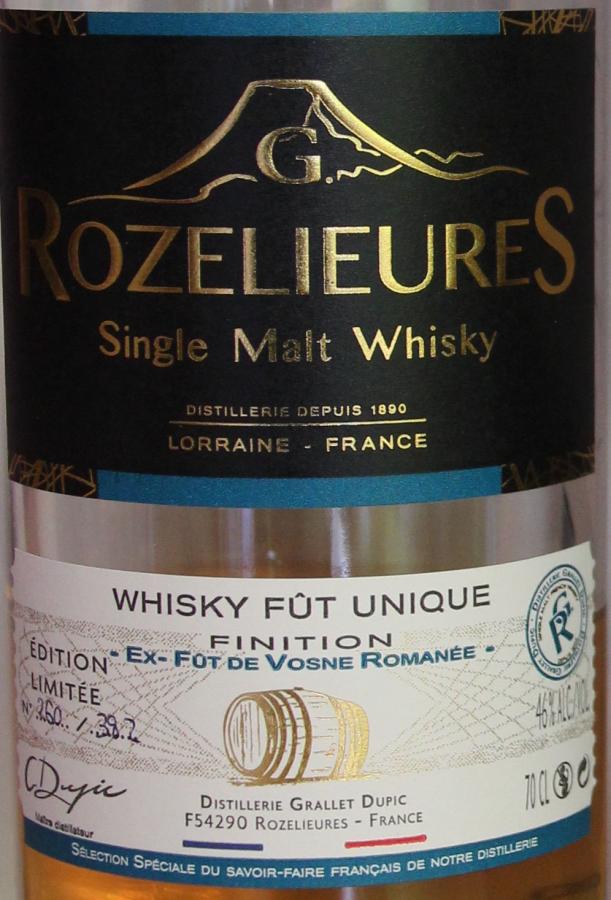 G. Rozelieures Fut Unique - Ratings And Reviews - Whiskybase