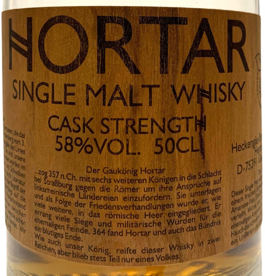 Hortar Single Malt Whisky Cask Strength Amarone Cask Finish 58% 500ml