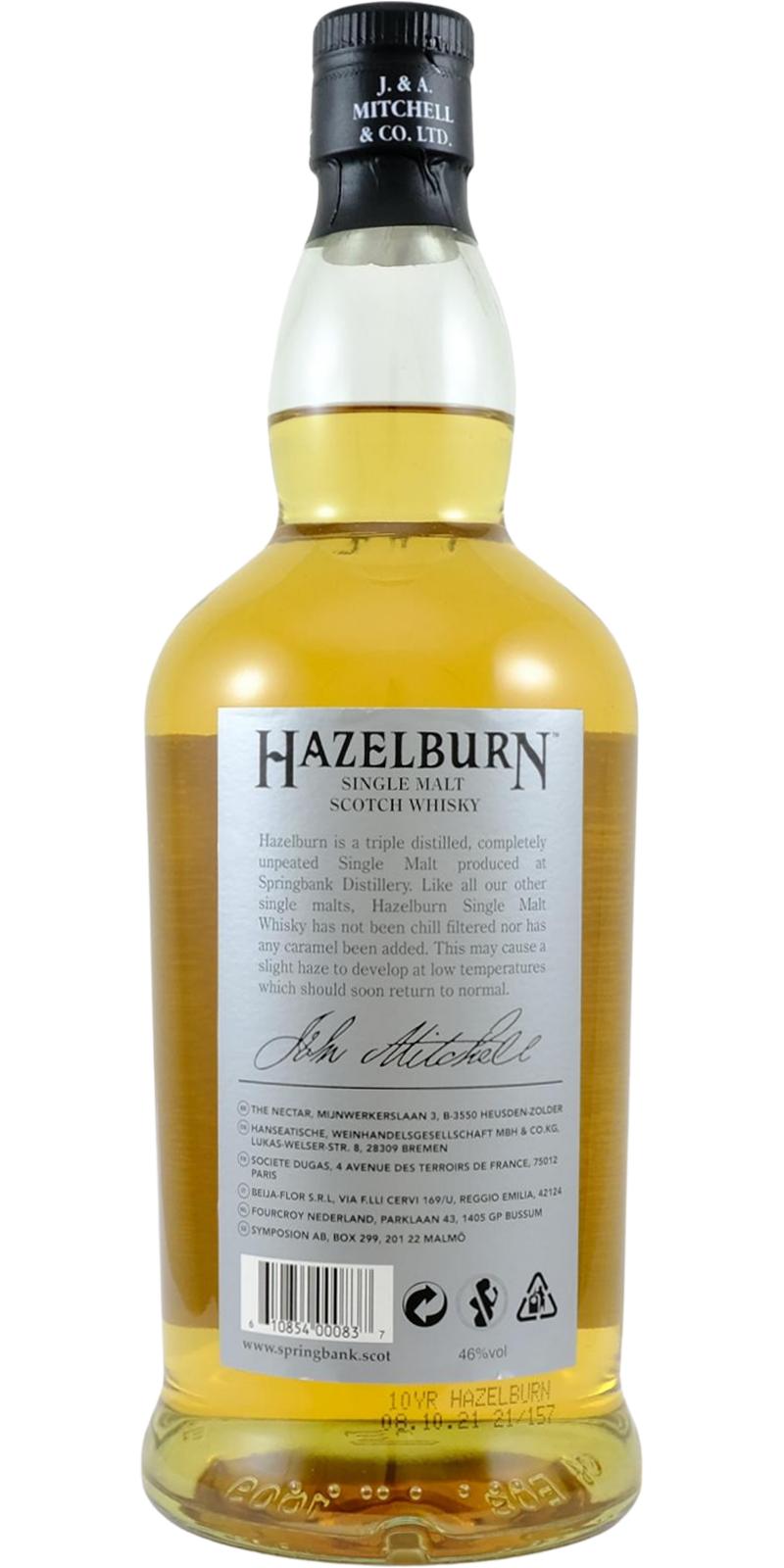 Hazelburn 10 Year Old Ratings And Reviews Whiskybase