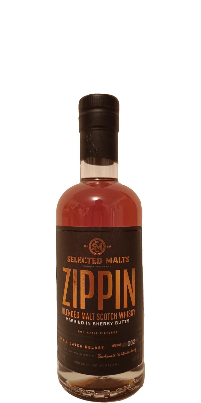 Zippin Blended Malt Scotch Whisky Barkevall & Westerberg 58.9% 500ml