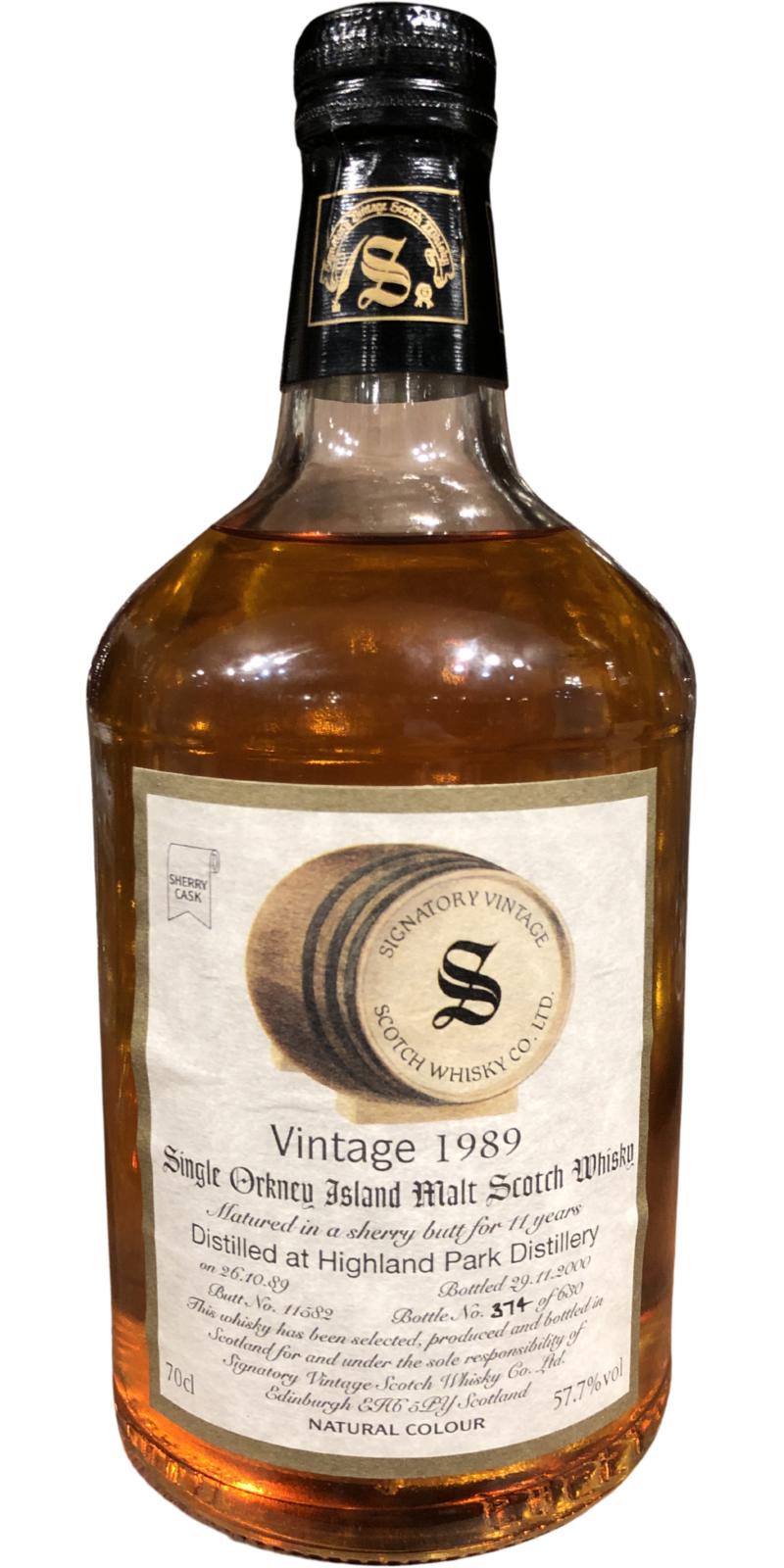 Highland Park 1989 SV Vintage Collection Dumpy Sherry Butt 11582 57.7% 700ml