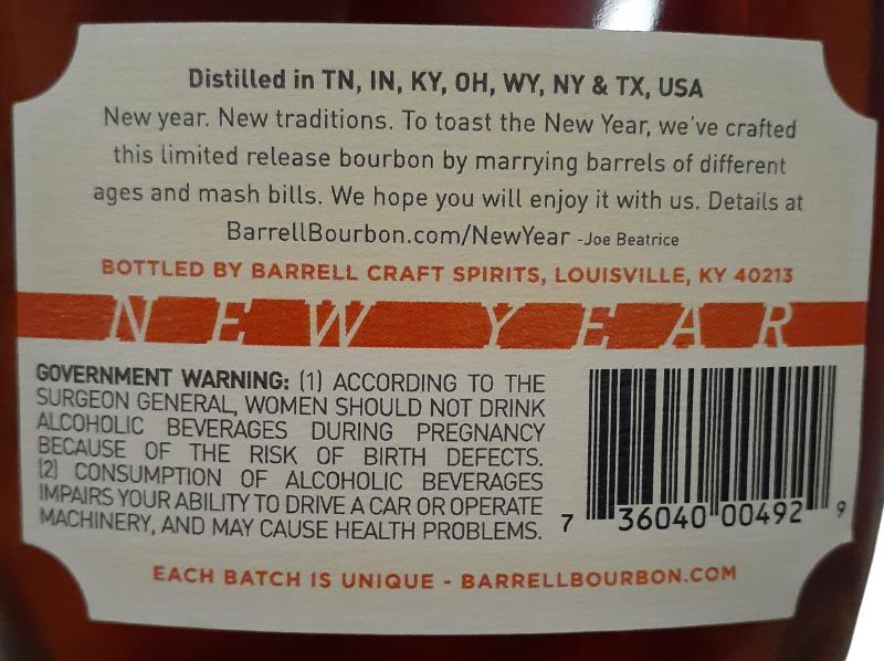 Barrell Bourbon New Year 2022