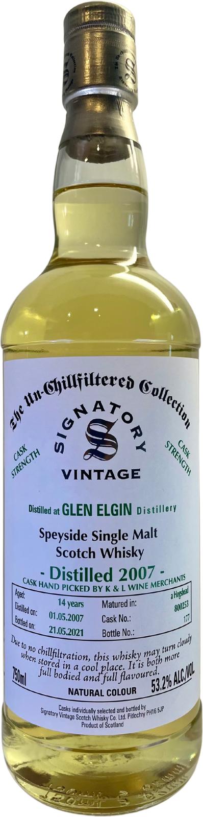 Glen Elgin 2007 SV K&L Wine Merchants 53.2% 750ml