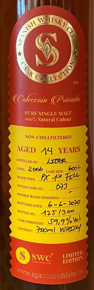 Liber 14yo SWC PX 1st Fill Spanish Whisky Club 59.9% 700ml