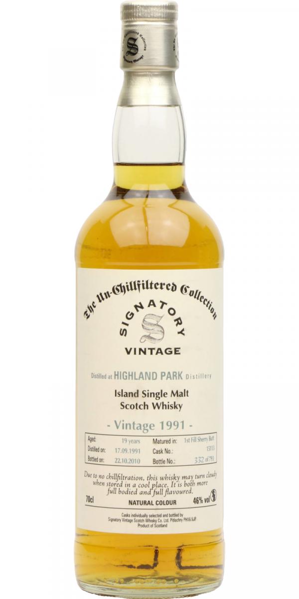Highland Park 1991 SV The Un-Chillfiltered Collection 1st Fill Sherry Butt #15113 46% 700ml