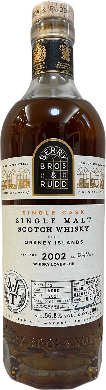 Orkney Islands 2002 BR Whisky Lovers HK 56.8% 700ml