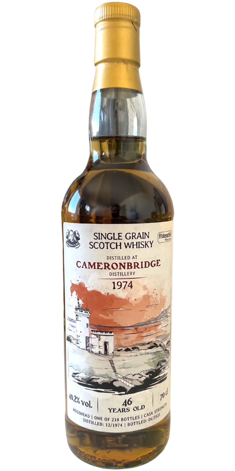 Cameronbridge 1974 DRFS Bourbon Hogshead Flickenschild 40.2% 700ml