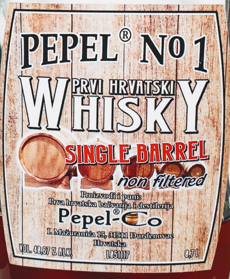 Pepel No1 Single Barrel Limited Edition Oak 40.67% 700ml