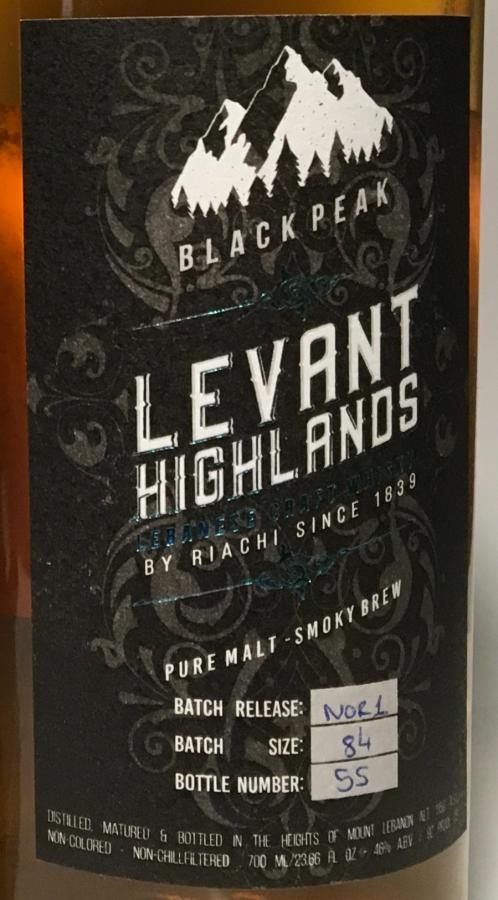 Levant Highlands Black Peak Virgin oak 46% 700ml