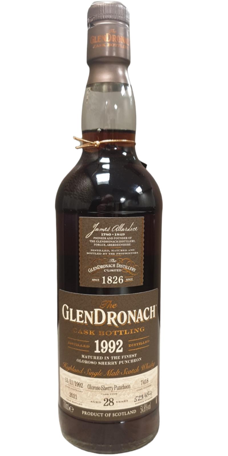 Glendronach 1992 Oloroso Sherry Puncheon 54.8% 700ml