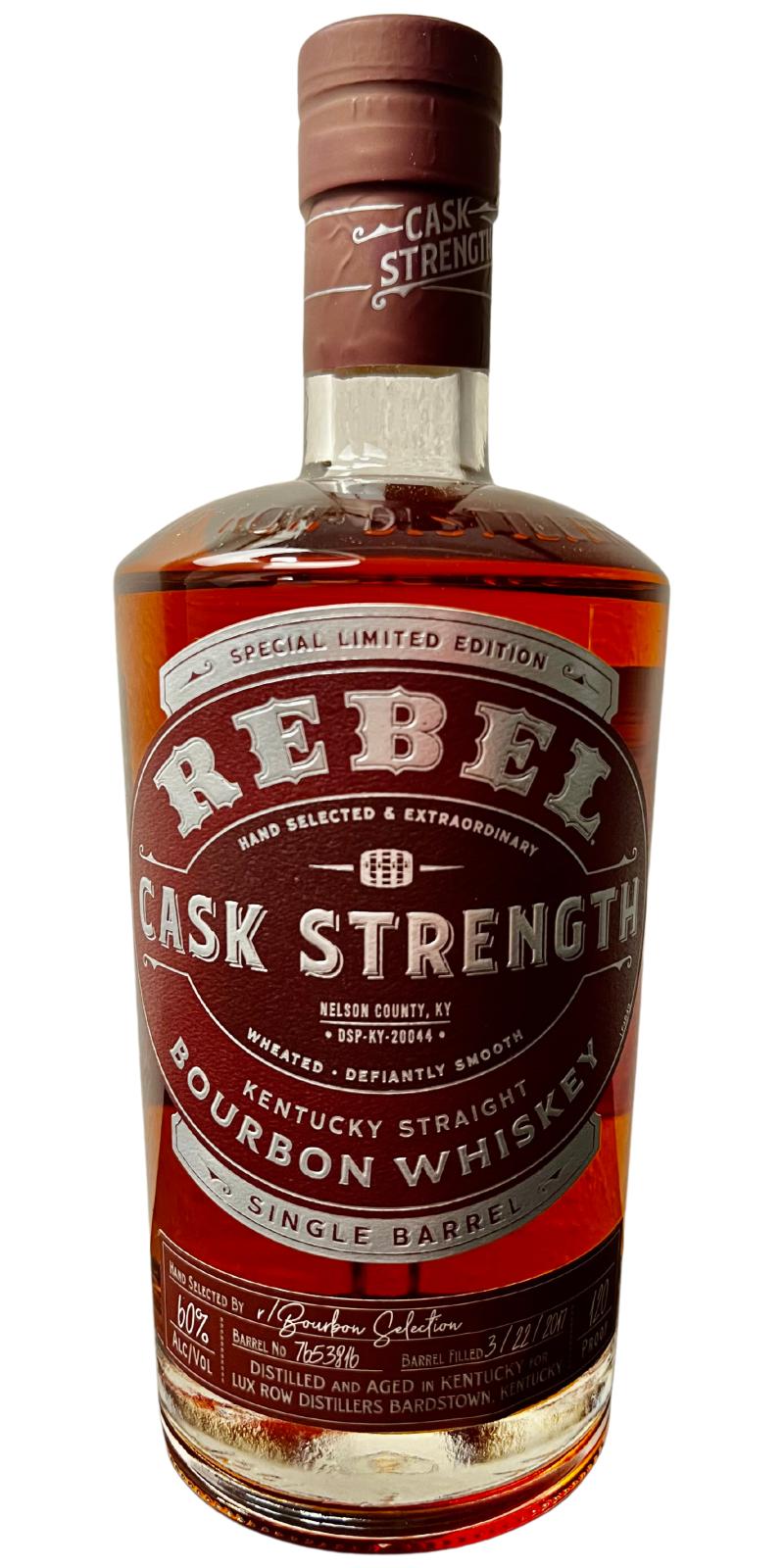 Rebel Cask Strength Single Barrel New Oak Casks 60% 750ml