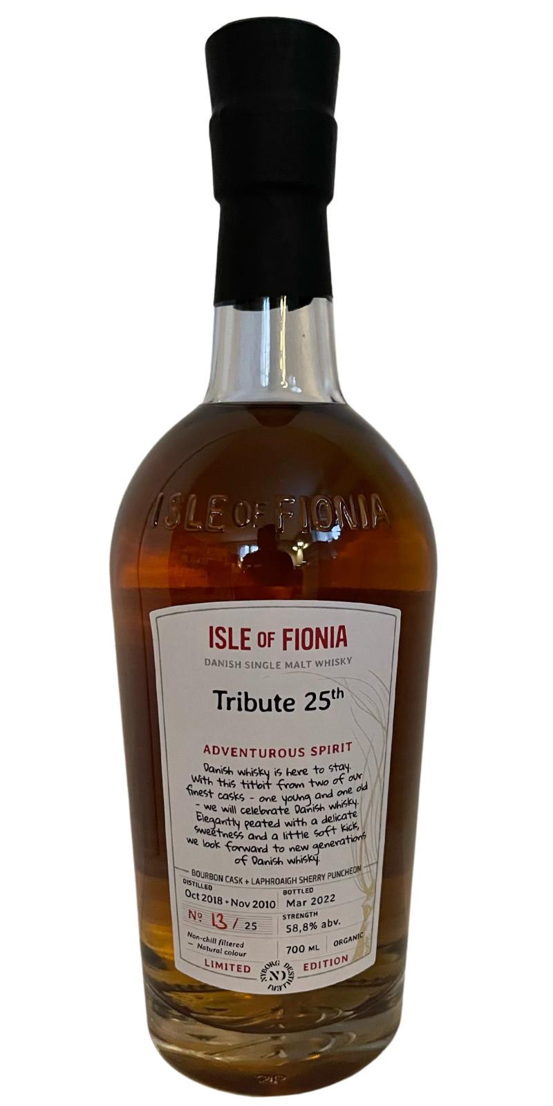 Isle of Fionia Tribute 25th Adventurous Spirit Bourbon + Laphroaig sherry puncheon 58.8% 700ml