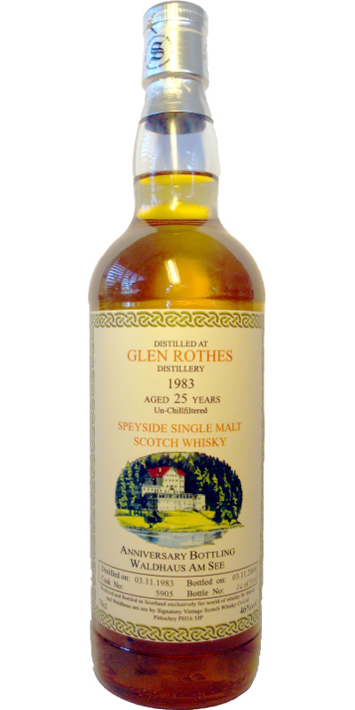 Glenrothes 1983 SV Waldhaus am See Anniversary Bottling #5905 46% 700ml
