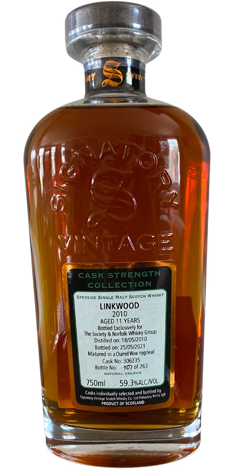Linkwood 2010 SV Charred Wine Hogshead The Society & Norfolk Whisky Group 59.3% 750ml