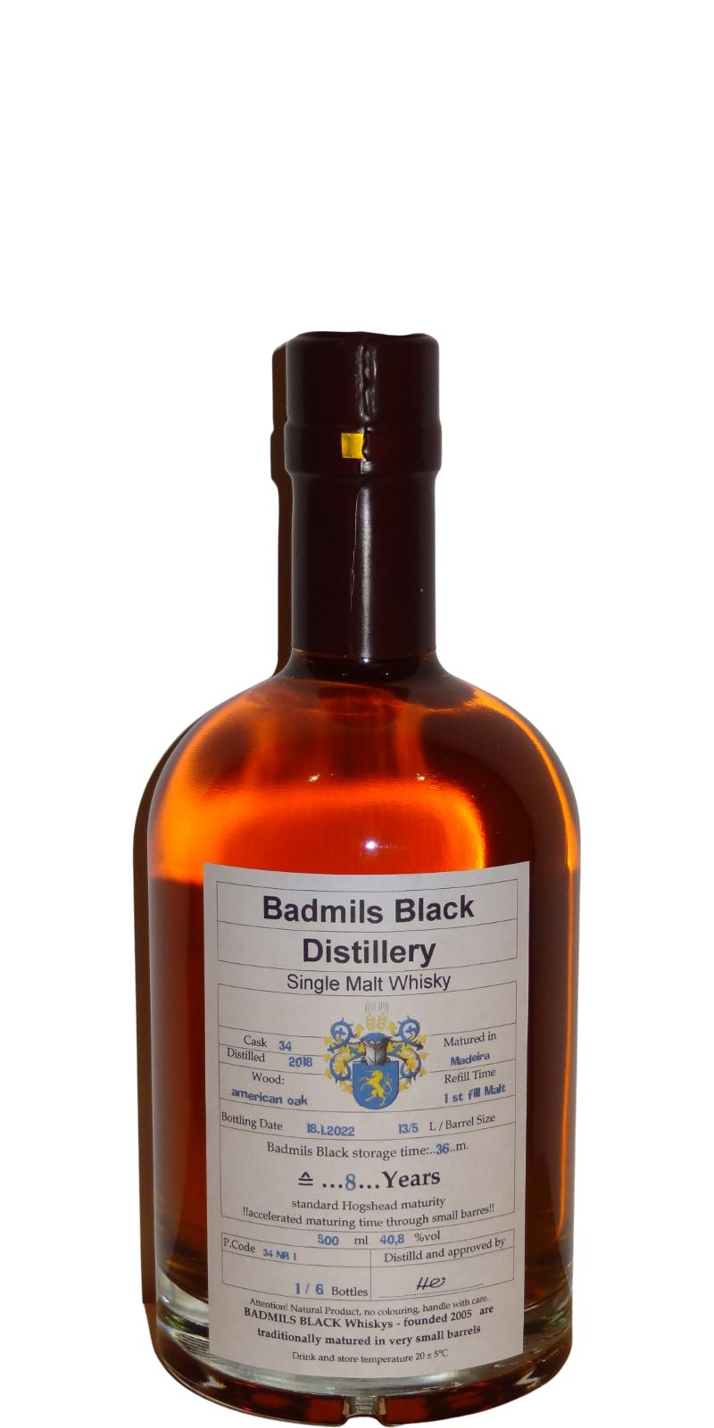 Badmils Black 2018 Madeira 1st fill Madeira american oak 40.8% 500ml