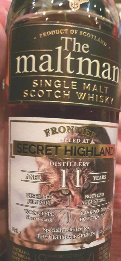 Secret Highland 2010 MBl The Maltman Sherry The Ultimate Spirits 53.3% 700ml
