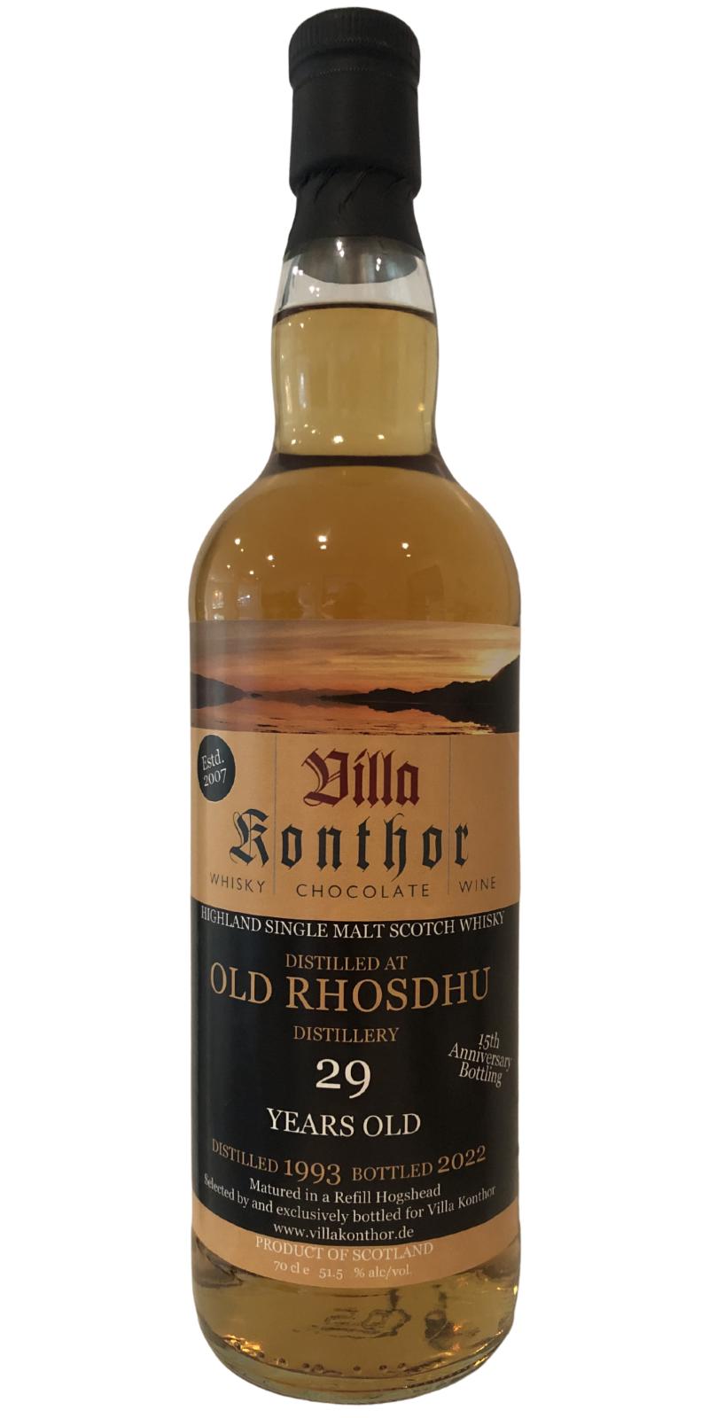 Old Rhosdhu 1993 VK Refill Hogshead 51.5% 700ml