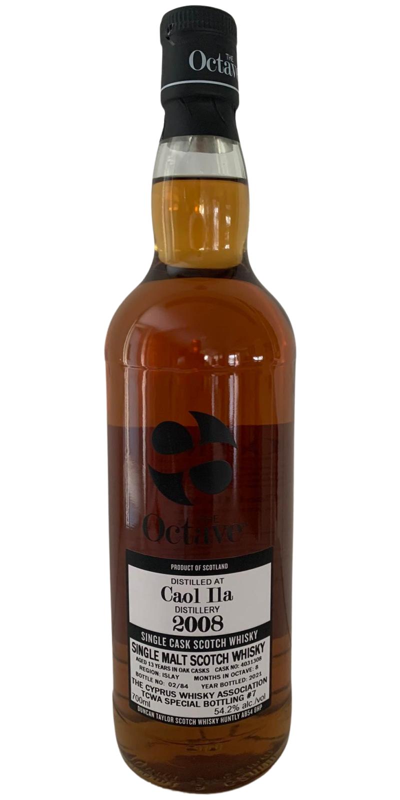 Caol Ila 2008 DT Octave sherry casks The Cyprus Whisky Association 54.2% 700ml