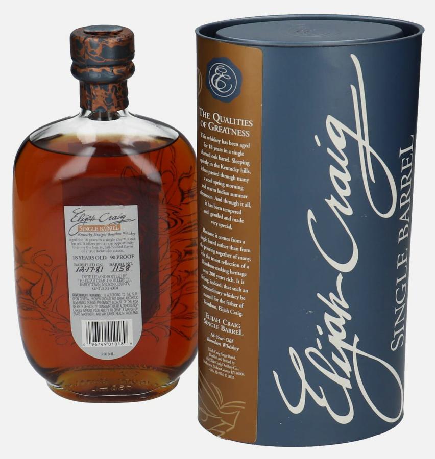 Elijah Craig 18yearold Ratings and reviews Whiskybase