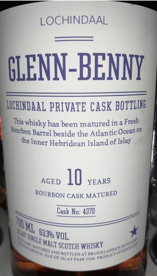 Lochindaal 10yo Private Cask Bottling Fresh Bourbon Barrel 63.3% 700ml