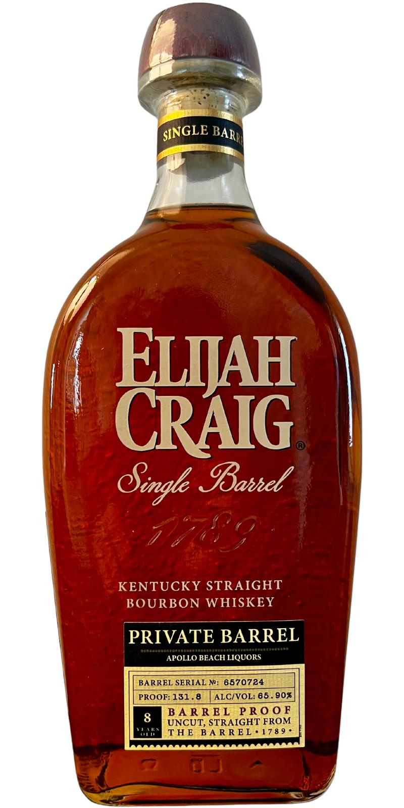 Elijah Craig Single Barrel Apollo Beach Liquors 65.9% 750ml