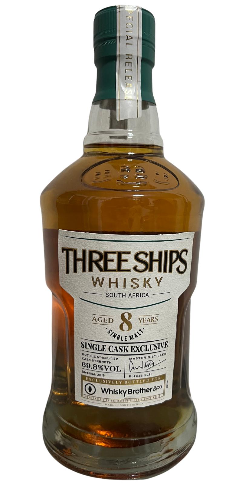 Three Ships 8yo Single Cask Bourbon WhiskyBrother & Co 69.8% 700ml