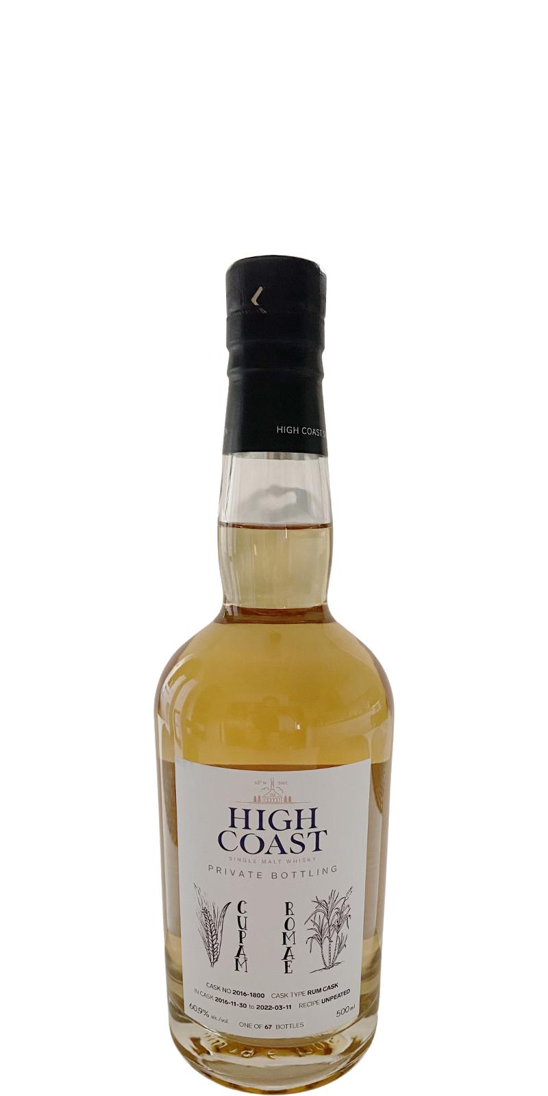 High Coast 2016 Rum Cask 60.9% 500ml