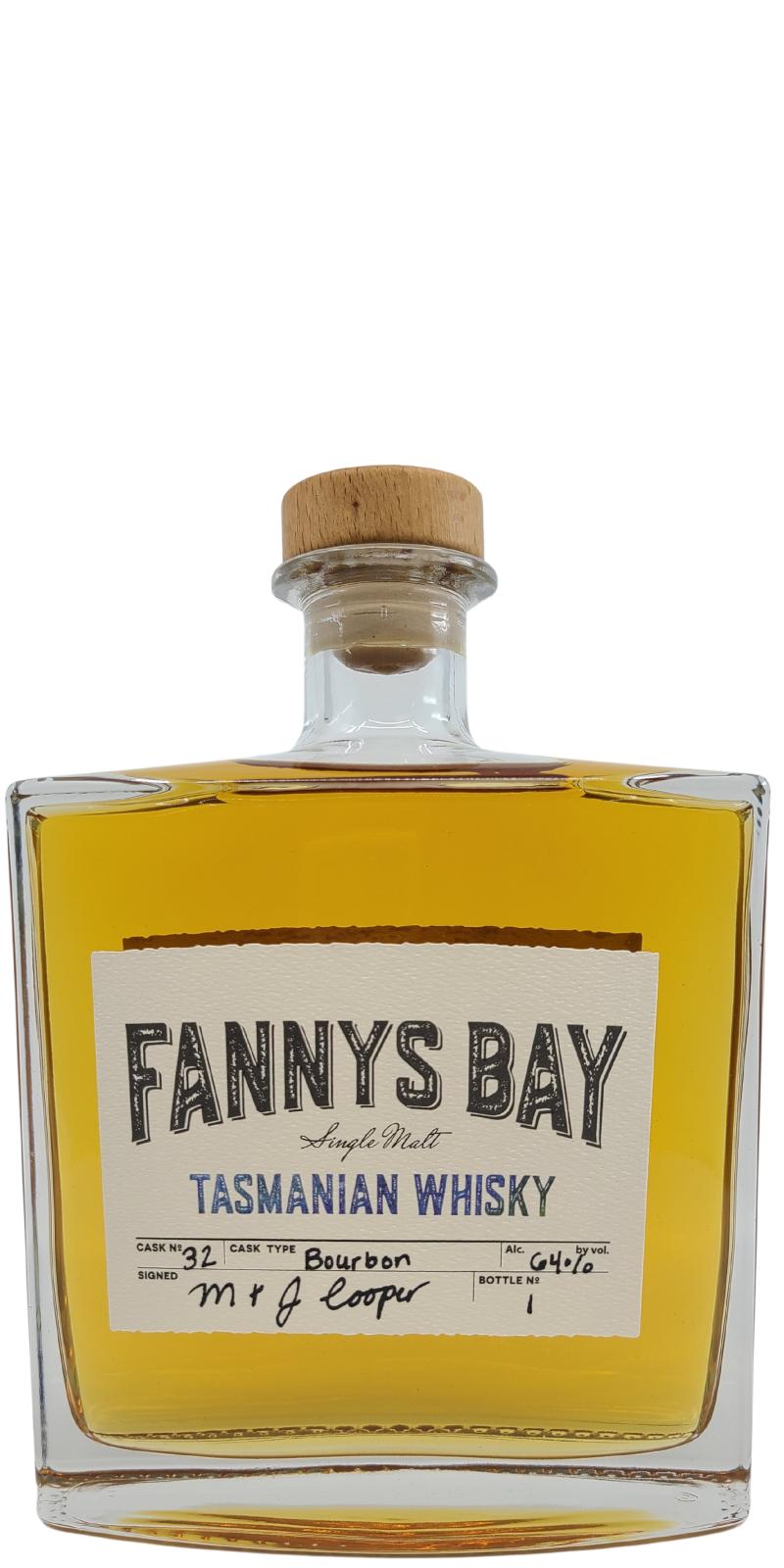 Fannys Bay Tasmanian Whisky Bourbon 64% 750ml