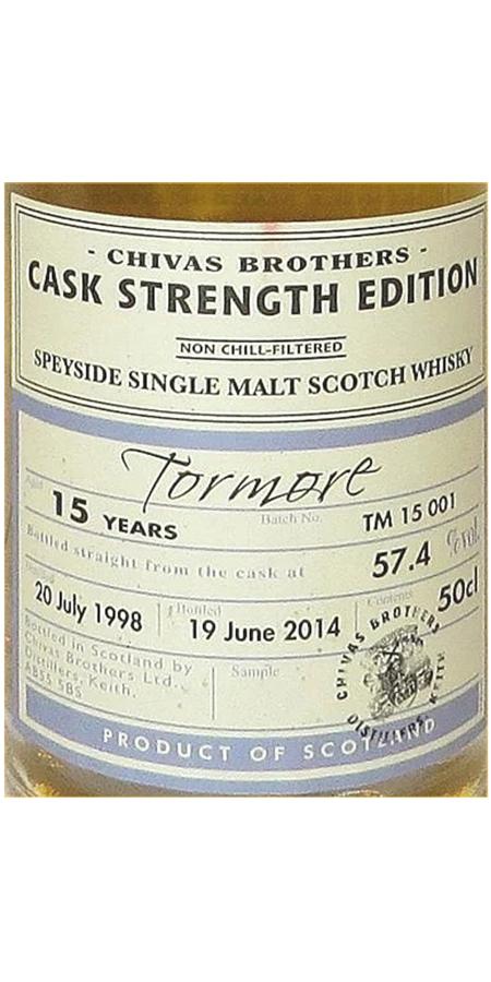 Tormore 1998 Chvs Cask Strength Edition 57.4% 700ml