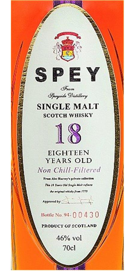 Spey 18yo From Alec Harvey's Private Collection 46% 700ml