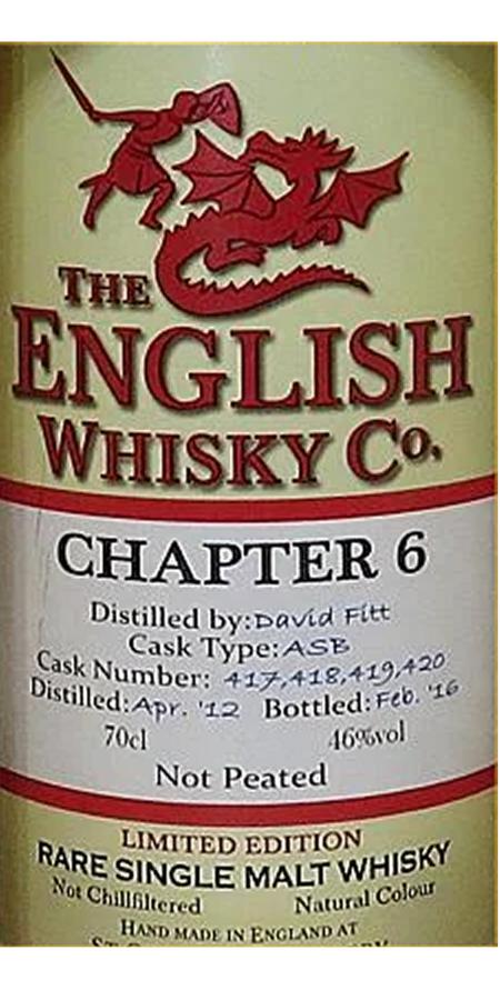 The English Whisky 2012 Chapter 6 Not Peated ASB 46% 700ml