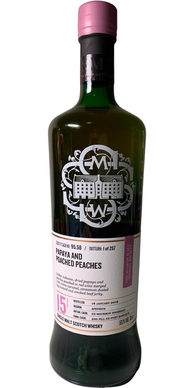 Auchroisk 2006 SMWS 95.58 Papaya and poached peaches 2nd Fill Ex-Port Barrique finish 59.1% 700ml