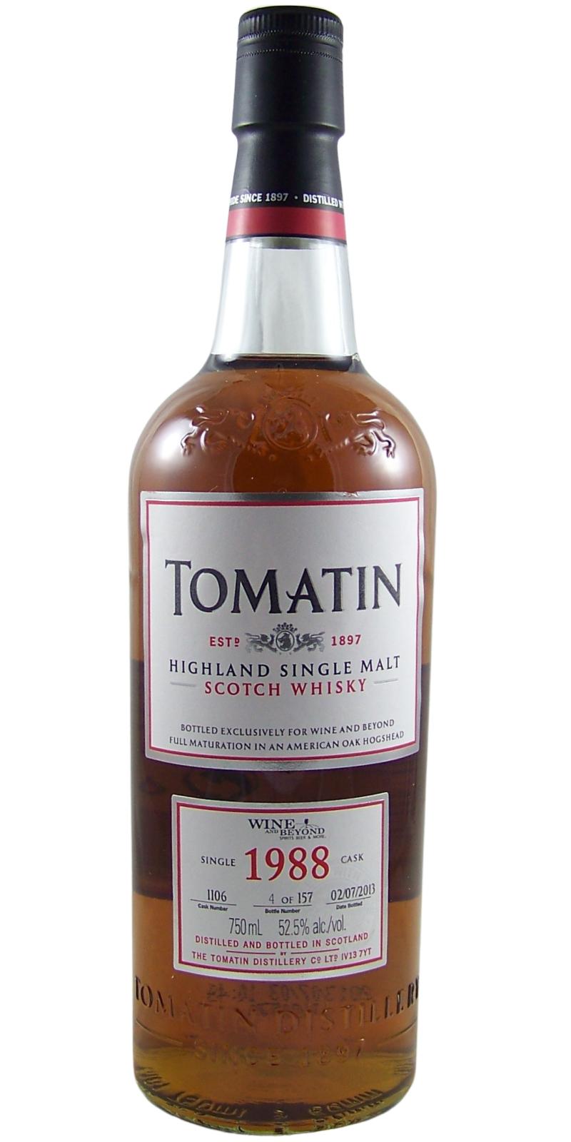 Tomatin 1988 American Oak Hogshead Wine & Beyond 52.5% 700ml