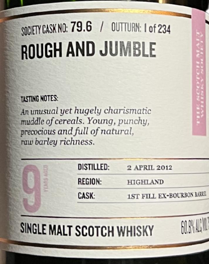Deanston 2012 SMWS 79.6 Rough and jumble 1st Fill Bourbon Barrel 60.8% 700ml