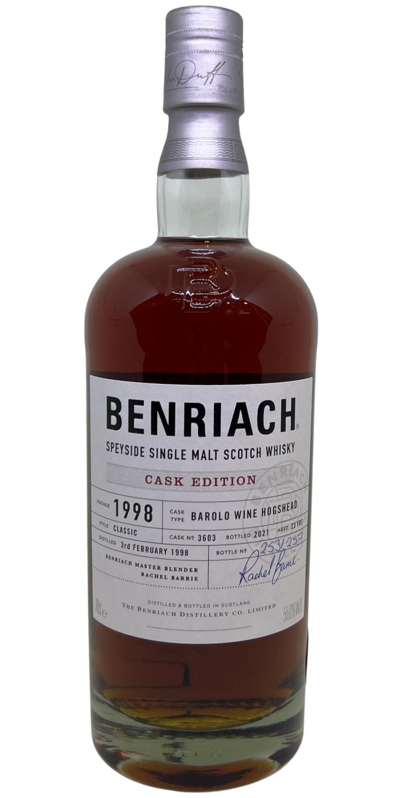 BenRiach 1998 Cask Edition Barolo Wine Hogshead 55% 700ml